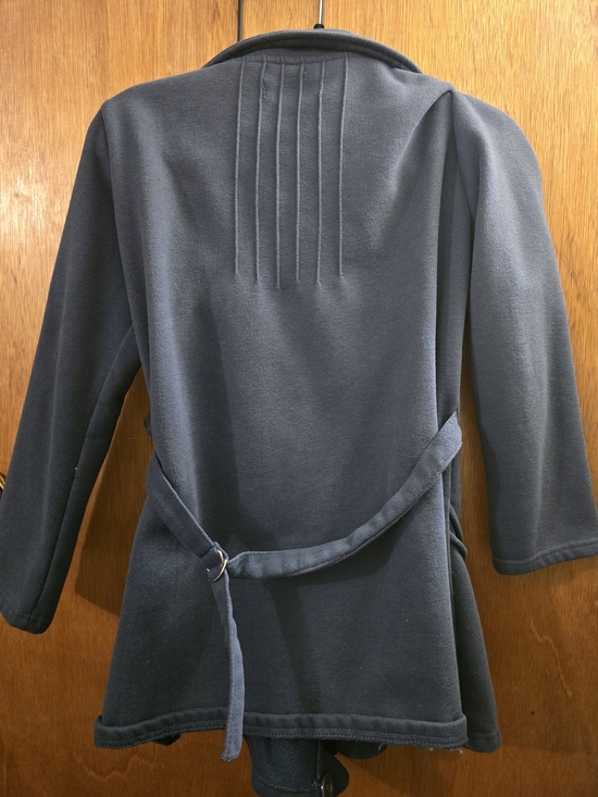 Women's Slate Blue Ruffle Front Jacket - Picture 7 of 10